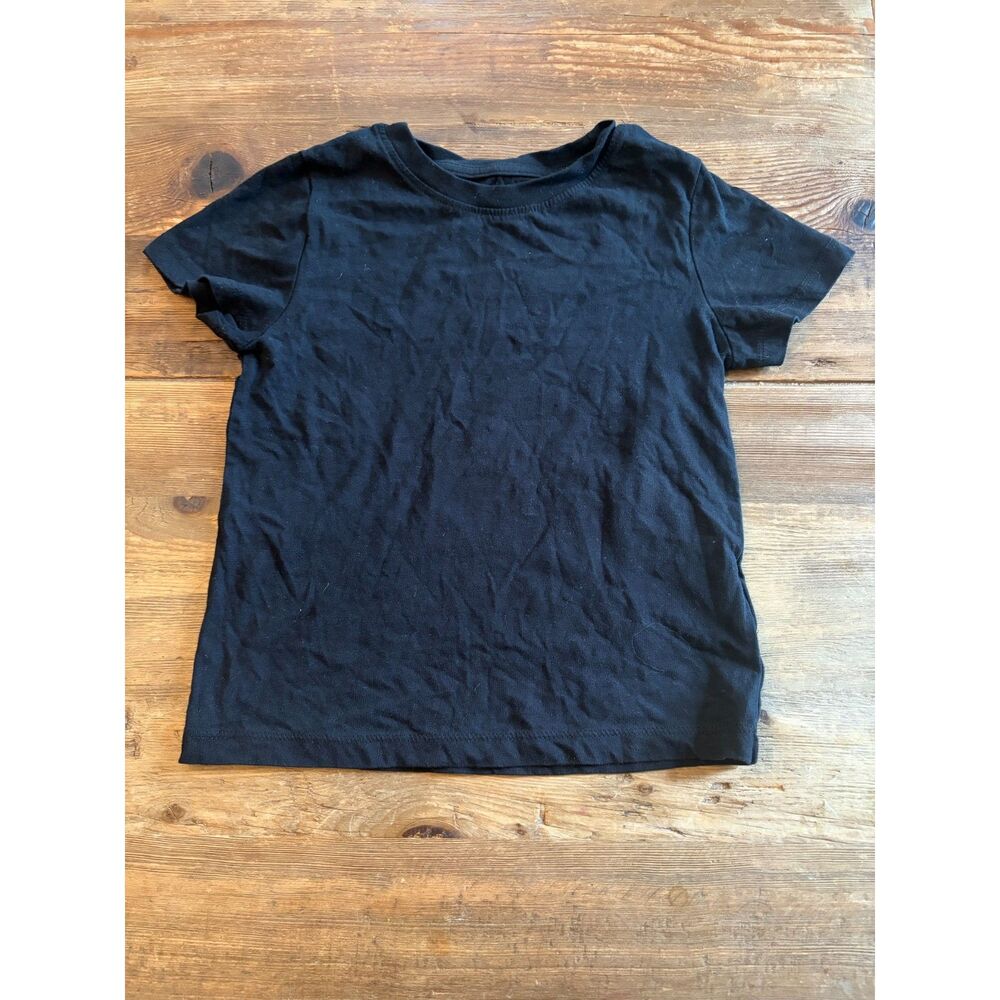 H&M Black Cotton Short Sleeve Crewneck T-Shirt Toddler US 3/4T